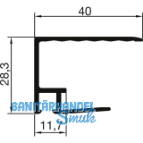 THYSSENKRUPP Syprotech Tropfnasenprofil U 25 mm, L=6350 mm, Alu blank