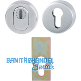 HOPPE Sicherheits-Zylinderrosettenpaar rund mit Kernziehschutz, Edelstahl matt