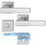 Dr�ckergarnitur AUSTIN - auf Rosette WC, Aluminium edelstahlfarbig matt