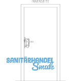 Fluchtt�rschloss-Set 1 flg. Funktion B/EN 179, links, DM 50, silber eloxiert