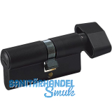 WC-Zylinder m. Drehknauf innen, 35,5/27,5 mm, Messing schwarz matt