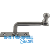 Fensterreiber m. Eisenknopf auf eckiger Platte, 17 mm, Stahl blank