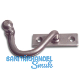 Kurbelreiber mit Eisenknopf auf eckiger, gerader Platte, Stahl blank, rechts, 20