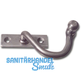 Kurbelreiber mit Eisenknopf auf eckiger, gerader Platte, Stahl blank, links, 25