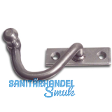 Kurbelreiber mit Eisenknopf auf eckiger, gerader Platte, Stahl blank, rechts, 25