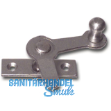 Zungenreiber mit Eisenknopf auf eckiger, gerader Platte, Stahl blank, links, 25