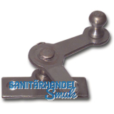 Zungenreiber mit Eisenknopf auf eckiger, austr. Platte, Stahl blank,20 mm links