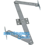 Oberlicht-Z-Schere, Angriffarm 120 mm, Mittelst�ck 260 mm, Stahl verzinkt