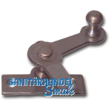 Zungenreiber mit Eisenknopf auf eckiger, austr. Platte, Stahl blank 20 mm rechts