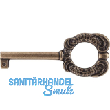 M�belschl�ssel Faial L�nge 83 mm, ZN altmessing br�niert