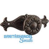 Knopf Faial mit Platte Breite 95 mm, Tiefe 24 mm, ZN altmessing br�niert