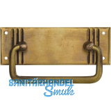 H�ngegriff Landhausstil gro� ohne Schl�sselloch liegend, Messing patiniert