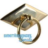 H�ngegriff Karo mit Schild Breite 68 mm, H�he 35 mm, Messing poliert