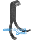 Mantelhaken Kappl B 55 mm, H 112 mm, Eisen schwarz verzinkt passiviert