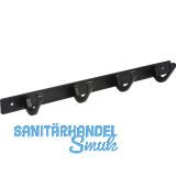 Garderobenleiste Aige mit 4 Haken, Breite 345 mm, Stahl schwarz matt