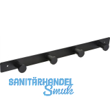 Garderobenleiste Aino mit 4 Haken, Breite 345 mm, Stahl schwarz matt