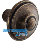 Knopf Flores � 31 mm, Tiefe 29 mm, ZN altmessing br�niert