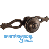 Knopf Flores mit Platte Breite 108 mm, Tiefe 31 mm, ZN altmessing br�niert