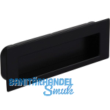 Muschelgriff Nicola B 112, Einlassma� 106,5 x 31 mm, ZN schwarz matt