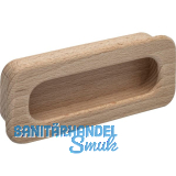 Muschelgriff Cidras Breite 110 mm, Einlassma� 102 x 42 mm, Buche roh