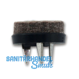 Nagelgleiter mit Filzauflage und 3 Einschlagdorne, rund, �25, Kunststoff schwarz