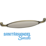 Griff Anaheim LA 128 mm,ZN/Kunststoff altmessing br�niert/beige