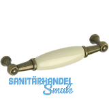 Griff Oxnard LA 96 mm, Porzellan/ZN hellbeige/altmessing br�niert