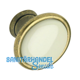 Knopf Oxnard � 29 mm, Porzellan/ZN hellbeige/altmessing br�niert