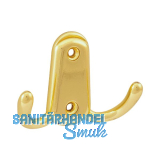 Mantelhaken Canelli Breite 78 mm, H�he 55 mm, Zinkdruckguss vermessingt poliert