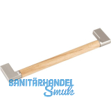 Griff Honos LA 160, Breite 174 mm, Eiche lackiert/Zinkdruckguss Edelstahl Effekt