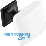 Knopf Temet Breite 34 mm, Keramik wei�/Zinkdruckguss schwarz matt