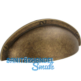 Muschelgriff Junit Breite 85 mm, H�he 31 mm, Zinkdruckguss messing antik