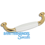 Griff Dayton LA 96 mm, Breite 110 mm ,Porzellan/ZN wei�/vergoldet