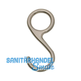 S-Haken geschlossen, Zamak Edelstahl Effekt