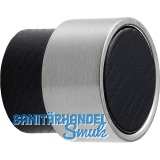 Knopf Radio Mini � 26 mm, Esche schwarz gebeizt/Zinkdruckguss Edelstahl Effekt