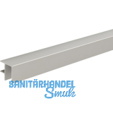 ALUMIS Sockelsystem Winkelabschluss 5000 mm Aluminium Edelstahl-Effekt