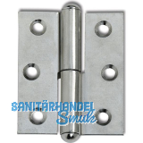 M�belband gerade - Halbrundkopf links, 50x40 mm, Stahl vernickelt