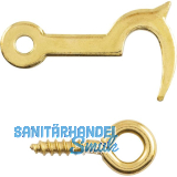 SCHMALE Kassettenhaken mit Ringschraube 30 mm, Stahl vermessingt