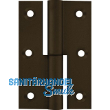 M�belband gerade - Zylinderkopf rechts, 50x40 mm, Messing br�niert