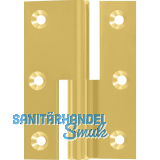 M�belband Kr�pfung B, Zylinderkopf links, 50x40 mm, Messing poliert