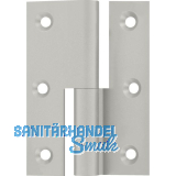 M�belband Kr�pfung B, Zylinderkopf links, 50x40 mm, Messing vernickelt matt