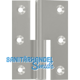 M�belband Kr�pfung B, Zylinderkopf rechts, 50x40 mm, Messing vernickelt poliert