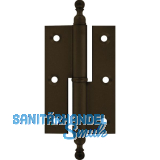 Stil-M�belband gerade, Zierkopf 19 links, 50x40 mm, Messing br�niert