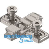 BLUM CLIP Kreuzmontageplatte Langloch, Zink, Systemschrauben, Distanz 0 mm