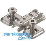 BLUM CLIP Kreuzmontageplatte Langloch, Stahl, Systemschrauben, Distanz 0 mm
