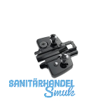 HETTICH Exzenter Kreuzmontageplatte, mit Systemschraube, Distanz 1,5 mm, schwarz