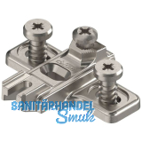 BLUM MODUL Kreuzmontageplatte f�r Stollenkonstruktion,Systemschraube,Distanz 3mm