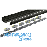 HETTICH TopLine XL Lauf- und F�hrungsschienenset 4000 mm,Aluminium schwarz elox.