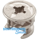 HETTICH RASTEX 15 Exzenter mit Abdeckrand, Plattenst�rke 22 mm vernickelt