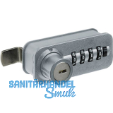 HETTICH Zahlenschloss mit Riegel - Fixcode, links, Stahl/KS verchromt matt